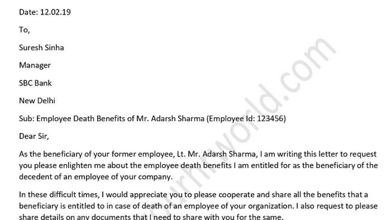 Beneficiary Notice Letter