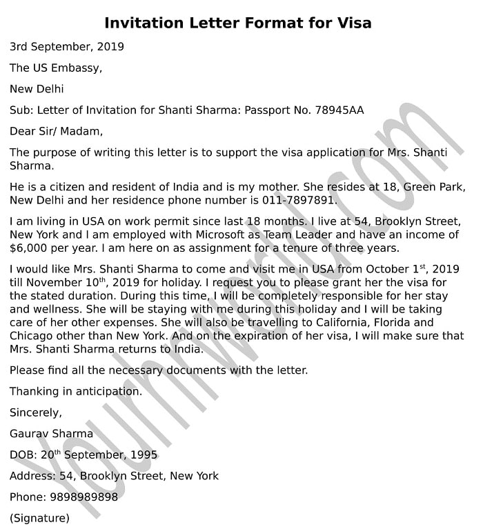 uk visa application letter of invitation