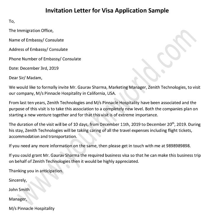 Letter Of Invitation To Ireland Sample Letter Of Invitation To 