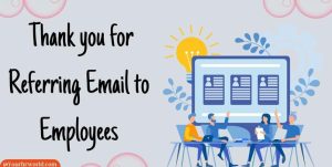 Thank you Letter for Job Referring Email to Employees Example